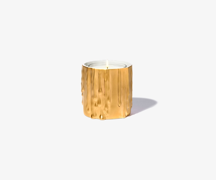 Gold Melted Wax Candle Holder - For classic candle
