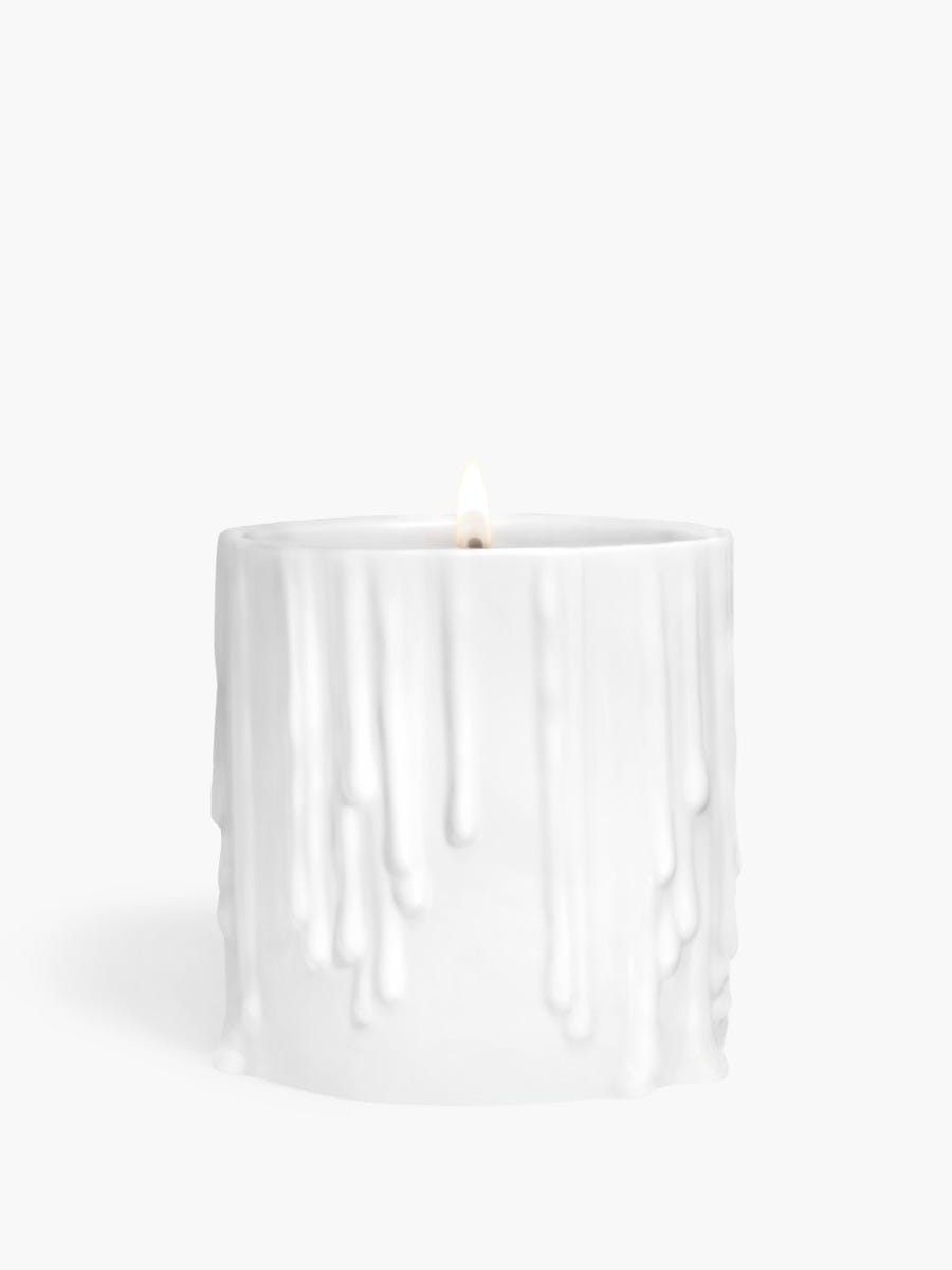 Candelero cera perdida blanco - Para velas de modelo clásico