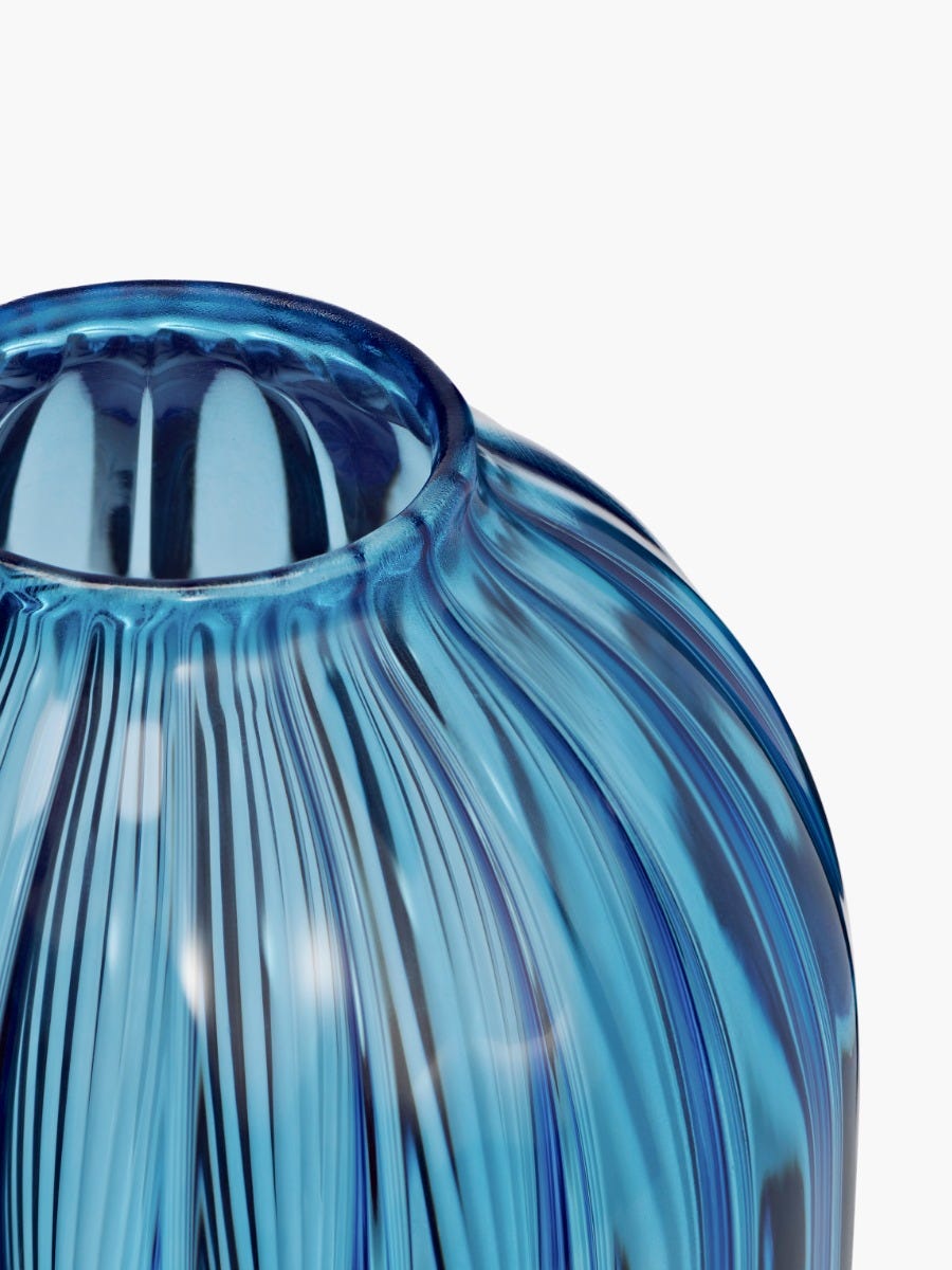 Blue Ribbed candle holder For classic candles Diptyque Paris