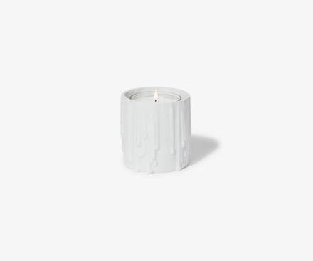 White Melted Wax Candle Holder - For classic candles