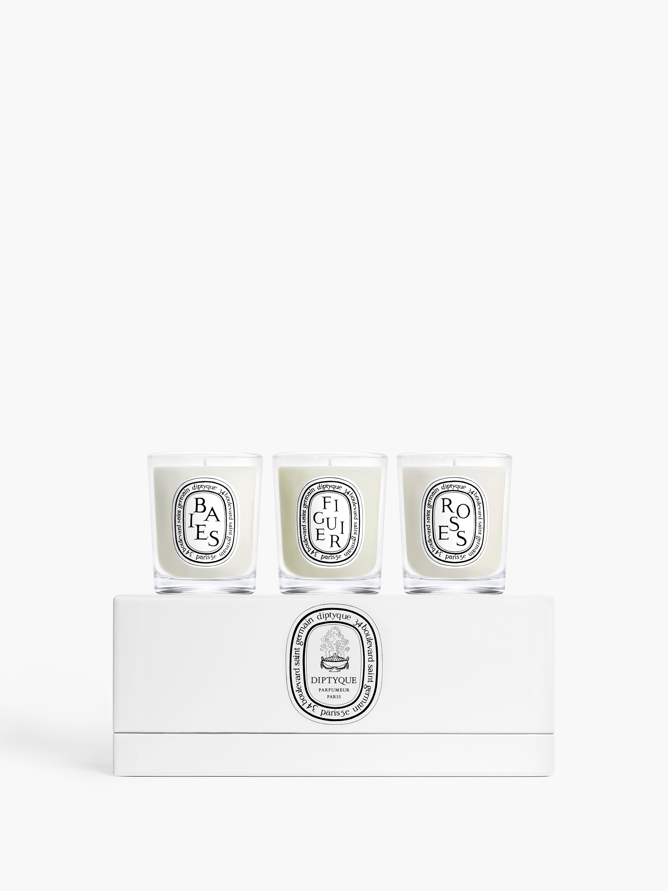 スモール キャンドル コフレ （ローズ、フィギエ、ベ） | Diptyque Paris