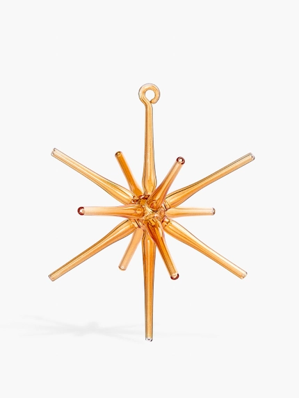 Star Hanging Glass Ornament - Amber