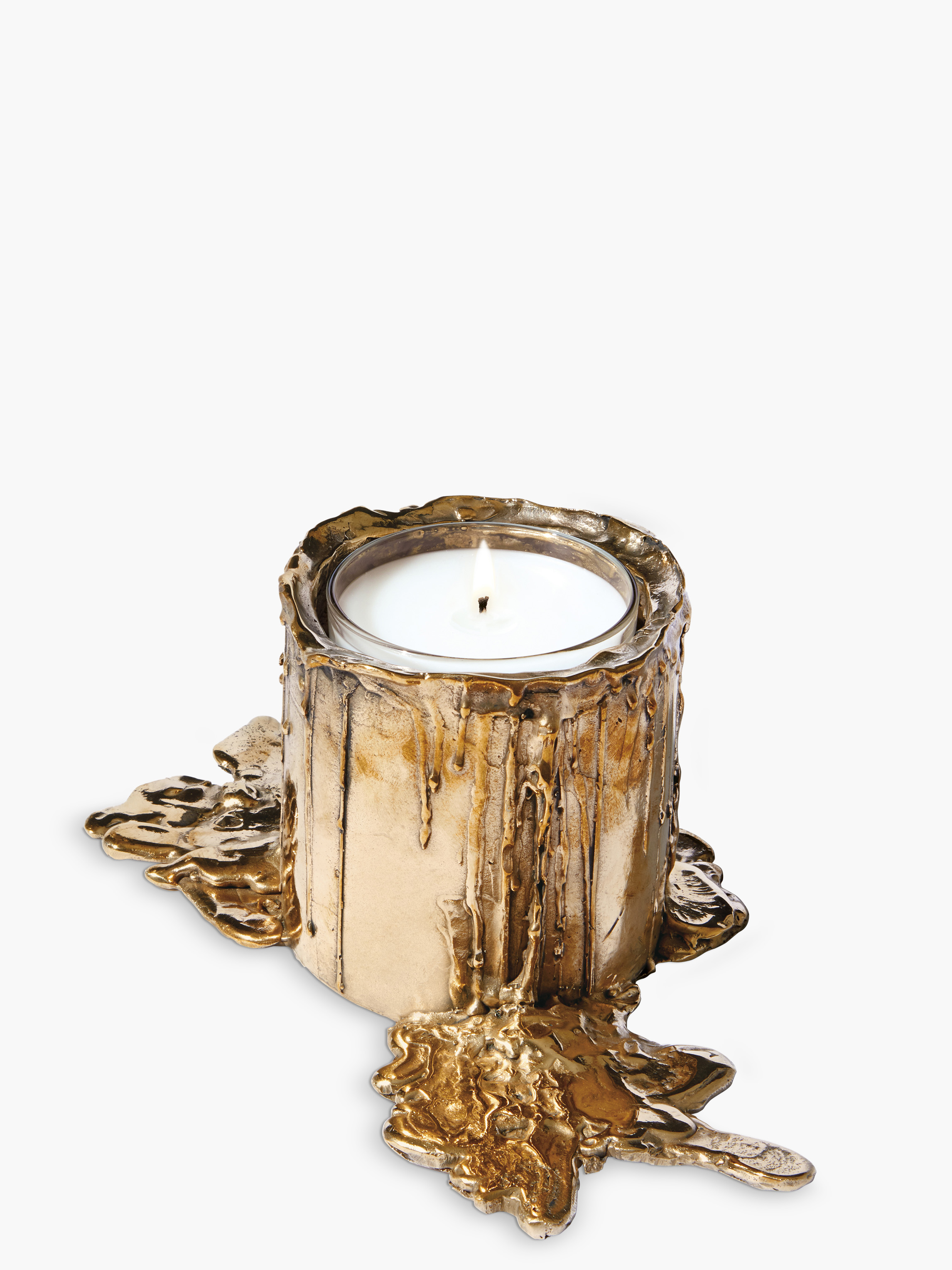 Gold Bronze Candle Holder L - For classic candles Large