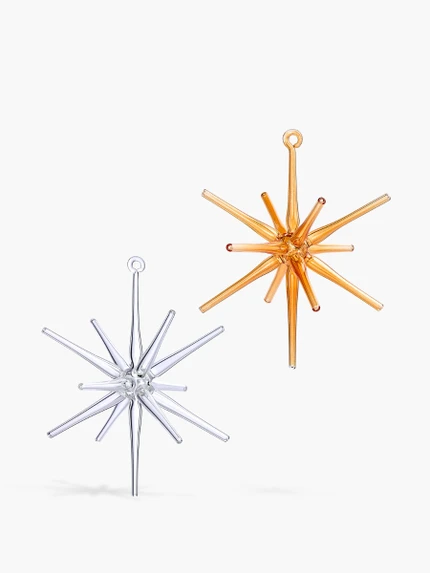 Star Hanging Glass Ornament - Amber
