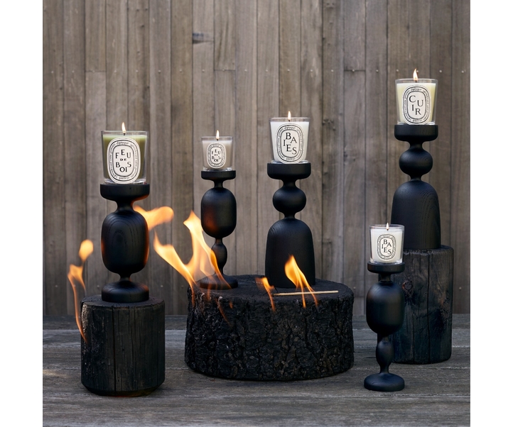 Black Pillar Candle Holder - For classic candles