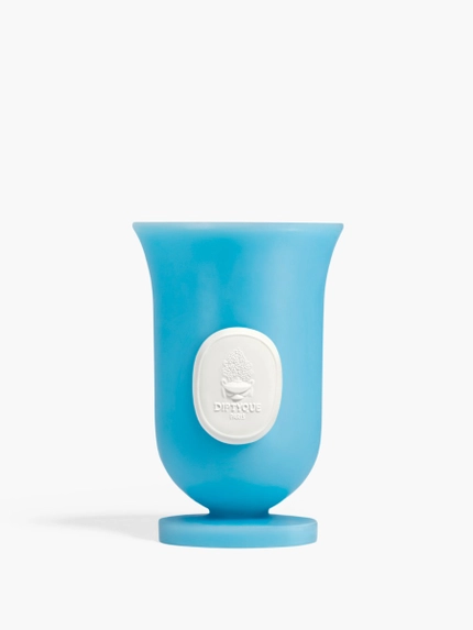藍色蠟製花瓶 - 適合小型蠟燭