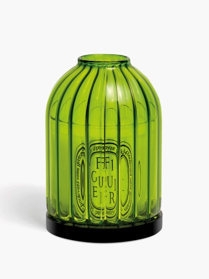 Fig Green Ribbed Candle Holder - For classic candles