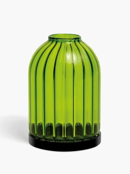 Fig Green Ribbed Candle Holder - For classic candles