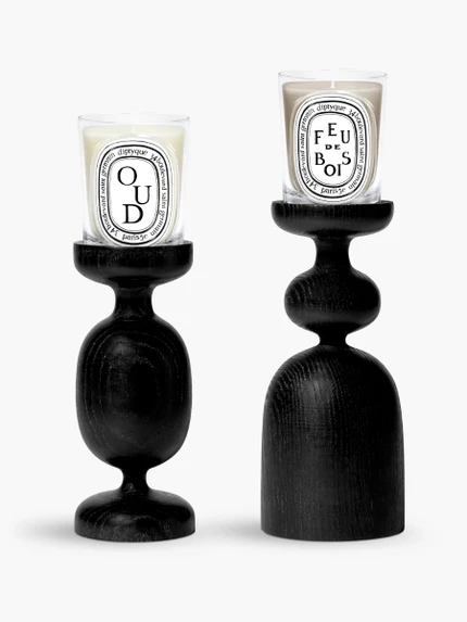 Black Column Candle Holder - For classic candles